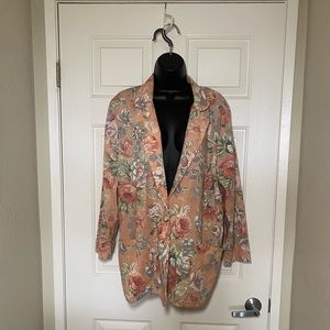 Vintage 70-80s Floral Blazer California Connection Pastel Pink, fits us 12-14